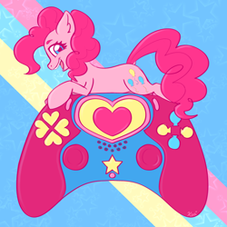 Size: 2500x2500 | Tagged: safe, artist:koa, artist:koapony, imported from derpibooru, pinkie pie, earth pony, pony, controller, female, open mouth, solo, xbox controller, xbox one