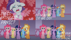 Size: 2000x1125 | Tagged: safe, edit, edited screencap, editor:quoterific, imported from derpibooru, screencap, applejack, fluttershy, pinkie pie, rainbow dash, rarity, twilight sparkle, suited for success, mane six