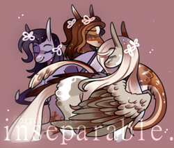 Size: 874x744 | Tagged: safe, artist:birdbiscuits, imported from derpibooru, oc, oc only, oc:coconut cream, oc:morning dew, oc:violet, pegasus, pony, female, mare