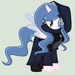 Size: 1280x1280 | Tagged: safe, artist:lominicinfinity, imported from derpibooru, oc, oc only, oc:sparkdust knight, alicorn, pony, assassin's creed, clothes, female, mare, simple background, solo
