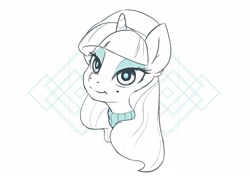 Size: 2806x1973 | Tagged: safe, artist:bunchedupletters, artist:bupletters, imported from derpibooru, rarity, pony, unicorn, beatnik rarity, beret, bust, clothes, female, hat, mare, monochrome, solo, sweater