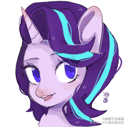 Size: 1080x1080 | Tagged: safe, artist:酱酱不会画画, imported from derpibooru, starlight glimmer, pony, unicorn, bust, female, portrait, solo