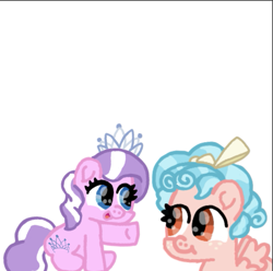 Size: 751x745 | Tagged: safe, imported from derpibooru, cozy glow, diamond tiara, earth pony, pegasus, pony, a better ending for cozy, cute, duo, female, filly, simple background, white background