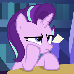 Size: 890x890 | Tagged: safe, imported from derpibooru, screencap, starlight glimmer, pony, unicorn, uncommon bond, cropped, female, mare, solo, starlight glimmer is not amused, starlight is not amused, unamused