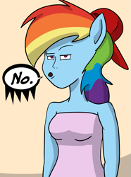 Size: 763x1024 | Tagged: safe, artist:7thdementia, imported from derpibooru, anthro, human, eared humanization, funny, humanized, no, pony coloring, serious rainbow