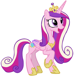 Size: 7563x7700 | Tagged: safe, artist:laszlvfx, imported from derpibooru, imported from ponybooru, princess cadance, alicorn, pony, absurd resolution, cutie mark, female, happy, mare, open mouth, raised hoof, simple background, transparent background, vector