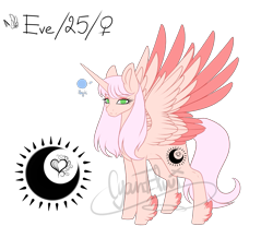 Size: 2585x2251 | Tagged: safe, artist:minelvi, imported from derpibooru, oc, oc only, oc:eve, alicorn, pony, alicorn oc, eyelashes, feathered fetlocks, female, horn, mare, signature, simple background, solo, transparent background, two toned wings, wings