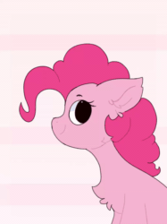 Size: 800x1069 | Tagged: safe, artist:little-sketches, artist:php146, imported from derpibooru, imported from ponybooru, pinkie pie, earth pony, pony, abstract background, animated, bouncing, chest fluff, cute, diapinkes, ear fluff, ears, female, floppy ears, frame by frame, gif, looking at you, looking sideways, mare, smiling, solo