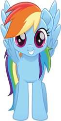 Size: 2250x4482 | Tagged: safe, edit, imported from derpibooru, rainbow dash, pegasus, pony, my little pony: the movie, absurd resolution, cute, dashabetes, female, grin, high res, looking at you, mare, simple background, smiling, smiling at you, solo, spread wings, transparent background, upscaled, vector, waifu2x, wings