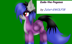 Size: 2580x1576 | Tagged: safe, artist:juliet-gwolf18, imported from derpibooru, oc, oc only, pegasus, pony, female, green background, mare, pegasus oc, simple background, solo, wings