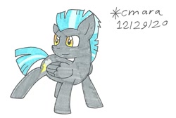 Size: 1174x789 | Tagged: safe, artist:cmara, imported from derpibooru, thunderlane, pegasus, pony, male, simple background, solo, stallion, traditional art, white background