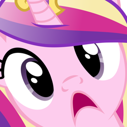 Size: 1024x1024 | Tagged: safe, artist:drpancakees, edit, imported from derpibooru, princess cadance, alicorn, pony, close-up, cute, cutedance, d:, face, female, frown, hi anon, inverted mouth, meme, open mouth, solo