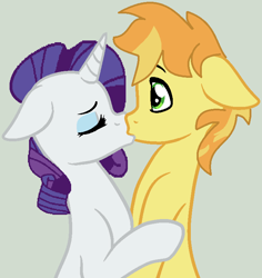 Size: 714x755 | Tagged: safe, artist:jadeharmony, artist:jadethepegasus, imported from derpibooru, braeburn, rarity, earth pony, unicorn, duo, female, kiss on the lips, kissing, male, rariburn, shipping, straight