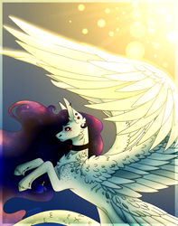 Size: 2137x2717 | Tagged: safe, artist:amcirken, imported from derpibooru, oc, oc only, oc:serazimelii, pegasus, pony, female, mare, solo, spread wings, wings