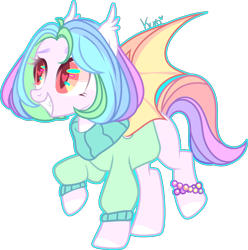 Size: 2270x2284 | Tagged: safe, artist:kurosawakuro, imported from derpibooru, oc, oc only, bat pony, pony, base used, clothes, female, friends of infinity, heart eyes, mare, simple background, solo, sweater, transparent background, wingding eyes