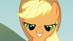 Size: 1920x1080 | Tagged: safe, imported from derpibooru, screencap, applejack, earth pony, pony, apple family reunion, season 3, bedroom eyes, bwomp, day, female, rapeface, solo, эпплджек