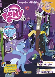 Size: 250x350 | Tagged: safe, imported from derpibooru, discord, nightmare moon, queen chrysalis, rainbow dash, scootaloo, spike, trixie, twilight sparkle, cover, italian, italy, magazine