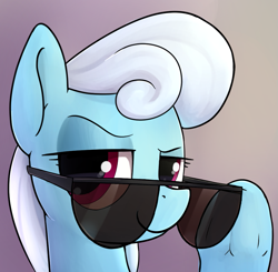 Size: 987x966 | Tagged: safe, artist:whiskeypanda, imported from derpibooru, linky, shoeshine, earth pony, pony, /mlp/, bust, cool, drawthread, female, mare, raised eyebrow, request, smiling, sunglasses