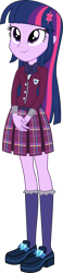 Size: 2934x12604 | Tagged: safe, artist:alandssparkle, artist:firesidearmy46231, imported from derpibooru, twilight sparkle, alicorn, equestria girls, absurd resolution, clothes, crystal prep academy uniform, cute, female, hairpin, pleated skirt, school uniform, shoes, simple background, skirt, socks, solo, stockings, thigh highs, transparent background, twiabetes, twilight sparkle (alicorn), vector