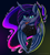 Size: 1819x2000 | Tagged: safe, artist:midnightsix3, imported from derpibooru, nightmare moon, princess luna, alicorn, anthro, bust, curved horn, fangs, female, horn, looking at you, mare, neck fluff, open mouth, shoulder fluff, slit eyes, slit pupils, solo, solo female, wings