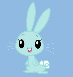 Size: 443x468 | Tagged: safe, artist:elementbases, imported from derpibooru, oc, oc only, rabbit, animal, base used, blue background, cute, feral, gloating, looking at you, mammal, non-pony oc, not trixie, simple background, solo