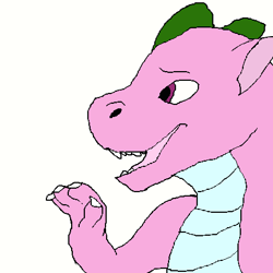 Size: 453x453 | Tagged: safe, artist:crabbykarkat, imported from derpibooru, spike (g1), dragon, g1, male, open mouth, simple background, solo, teeth, white background