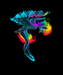 Size: 2236x2683 | Tagged: safe, artist:yanisfucker, imported from derpibooru, rainbow dash, pegasus, semi-anthro, black background, color porn, eyes closed, simple background, solo