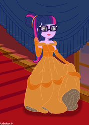 Size: 1920x2688 | Tagged: safe, artist:robukun, imported from derpibooru, sci-twi, twilight sparkle, equestria girls, beauty and the beast, clothes, dress, solo