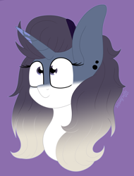 Size: 3000x3941 | Tagged: safe, artist:puperhamster, imported from derpibooru, oc, oc only, pony, unicorn, barrette, bust, female, mare, ponified, portrait, simple background, solo