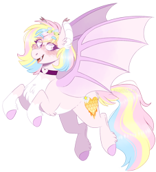 Size: 1068x1176 | Tagged: safe, artist:wanderingpegasus, imported from derpibooru, oc, oc only, oc:honeycomb, bat pony, pony, bat pony oc, bat wings, solo, wings