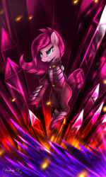 Size: 2100x3500 | Tagged: safe, artist:darksly, imported from derpibooru, pinkie pie, earth pony, alternate timeline, apinkalypse pie, armor, crystal war timeline, pinkamena diane pie