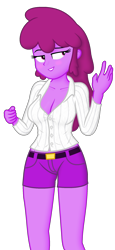 Size: 1080x2340 | Tagged: safe, edit, editor:ah96, imported from derpibooru, berry punch, berryshine, equestria girls, breast edit, breasts, cleavage, equestria girls-ified, female, simple background, solo, transparent background