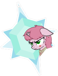Size: 1018x1333 | Tagged: safe, artist:muhammad yunus, artist:tanahgrogot, imported from derpibooru, pony, unicorn, aelita is not amused, aelita schaeffer, angry, base used, broken horn, code lyoko, crossover, cutie mark, ear piercing, ears back, equestria fantasy, female, floppy ears, green eyes, heart, horn, mare, piercing, ponified, rupee, simple background, solo, transparent background, unamused