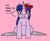 Size: 662x543 | Tagged: safe, artist:theedgyduck, imported from derpibooru, twilight sparkle, pony, unicorn, 1000 hours in ms paint, bow, bronybait, crying, dialogue, female, looking at you, mare, scissor blade, scissor twilight, sitting, solo, talking, talking to viewer, tears of joy, unicorn twilight