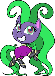 Size: 398x546 | Tagged: safe, artist:enigmadoodles, imported from derpibooru, mane-iac, pony, my little pony: pony life, chibi, commission, commissioner:reversalmushroom, female, g4, g4 to g4.5, g4.5, looking at you, mare, pony life, simple background, smiling, solo, transparent background