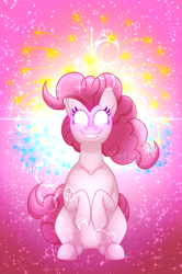 Size: 1536x2308 | Tagged: safe, artist:nivimonster, imported from derpibooru, pinkie pie, pony, glowing eyes, solo