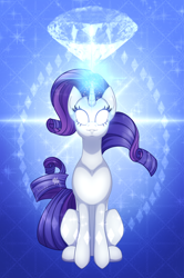 Size: 1536x2308 | Tagged: safe, artist:nivimonster, imported from derpibooru, rarity, pony, diamond, glowing eyes, magic, solo