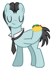 Size: 5110x6750 | Tagged: safe, artist:estories, imported from derpibooru, bruce mane, earth pony, pony, absurd resolution, eyes closed, food, male, simple background, solo, stallion, taco, transparent background, vector