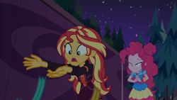 Size: 1334x750 | Tagged: safe, imported from derpibooru, screencap, pinkie pie, sunset shimmer, equestria girls, equestria girls series, sunset's backstage pass!, spoiler:eqg series (season 2)