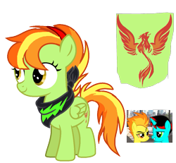 Size: 1025x946 | Tagged: safe, artist:princess-kitsune-tsu, artist:venomous-cookietwt, imported from derpibooru, spitfire, oc, oc:phoenix, pegasus, pony, base used, canon x oc, cutie mark, female, filly, male, offspring, parent:oc:phoenix, parent:spitfire, parents:canon x oc, shipping, simple background, straight, transparent background