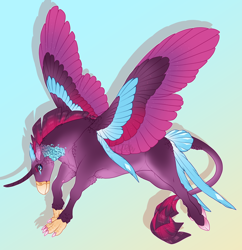 Size: 2140x2214 | Tagged: safe, artist:seffiron, imported from derpibooru, oc, oc only, oc:whirlwind heart, hybrid, female, magical lesbian spawn, offspring, parent:queen novo, parent:tempest shadow, solo