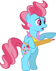 Size: 4000x5076 | Tagged: safe, artist:jeatz-axl, imported from derpibooru, cup cake, earth pony, pony, absurd resolution, bipedal, female, mare, open mouth, rolling pin, simple background, solo, transparent background, vector