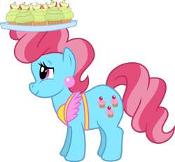 Size: 4308x4000 | Tagged: safe, artist:jeatz-axl, imported from derpibooru, cup cake, earth pony, pony, absurd resolution, apple, cupcake, female, food, mare, simple background, solo, transparent background, vector