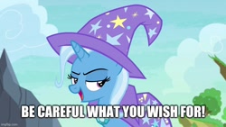 Size: 800x450 | Tagged: safe, edit, edited screencap, imported from derpibooru, screencap, trixie, to change a changeling, text