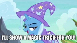 Size: 888x499 | Tagged: safe, edit, edited screencap, imported from derpibooru, screencap, trixie, to change a changeling, text