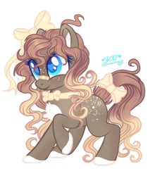 Size: 1920x2288 | Tagged: safe, artist:nightingalewolfie, imported from derpibooru, oc, oc only, earth pony, pony, bow, bowtie, female, hair bow, mare, simple background, solo, tail bow, transparent background