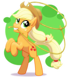 Size: 2560x2800 | Tagged: safe, artist:whitequartztheartist, imported from derpibooru, applejack, earth pony, pony, bipedal, lasso, mouth hold, rope, solo