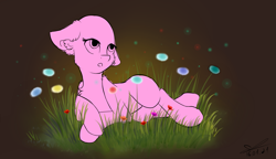 Size: 1801x1036 | Tagged: safe, artist:yuris, imported from derpibooru, oc, pony, flower, solo, ych sketch