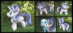 Size: 3833x1754 | Tagged: safe, artist:peruserofpieces, imported from derpibooru, starlight glimmer, trixie, pony, unicorn, female, irl, mare, photo, plushie, smiling, solo, tree