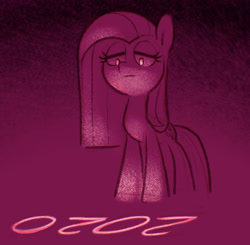 Size: 1105x1084 | Tagged: safe, artist:dawnfire, imported from ponybooru, pinkie pie, earth pony, pony, 2020, female, lidded eyes, mare, pinkamena diane pie, solo, straight mane